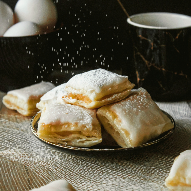 Leones Napoleones brand story graphic featuring the Bacolod pastry
