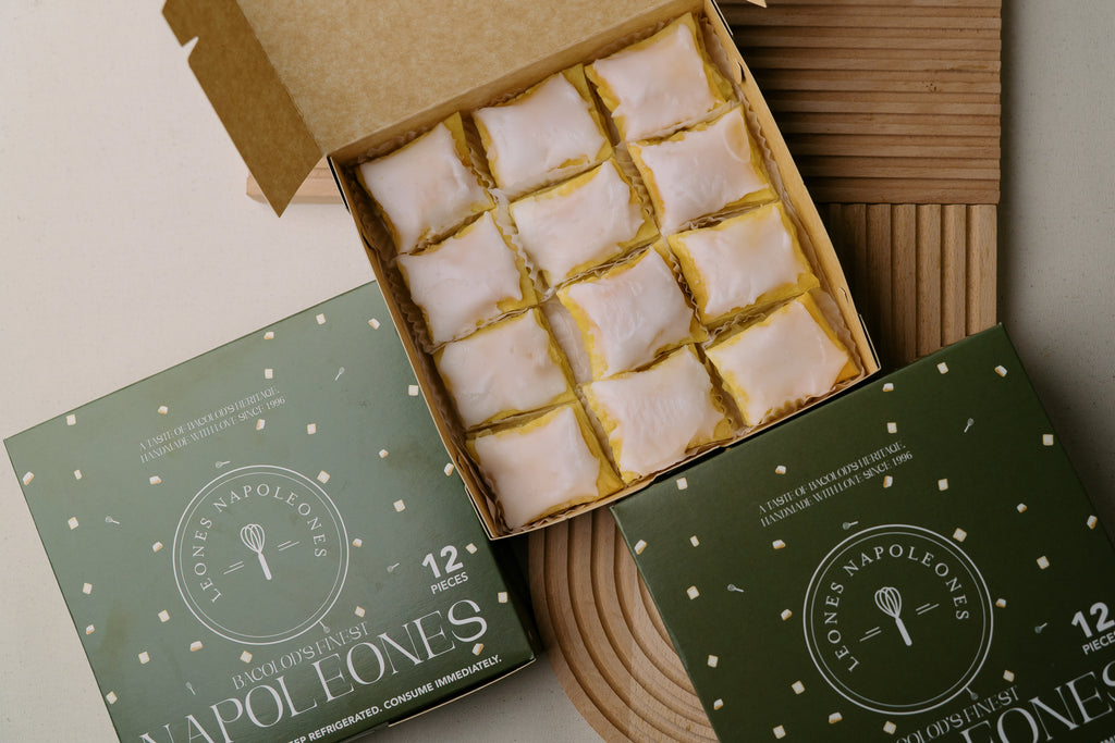 Leones Premium Dozen Box with 12 freshly baked Bacolod Napoleones