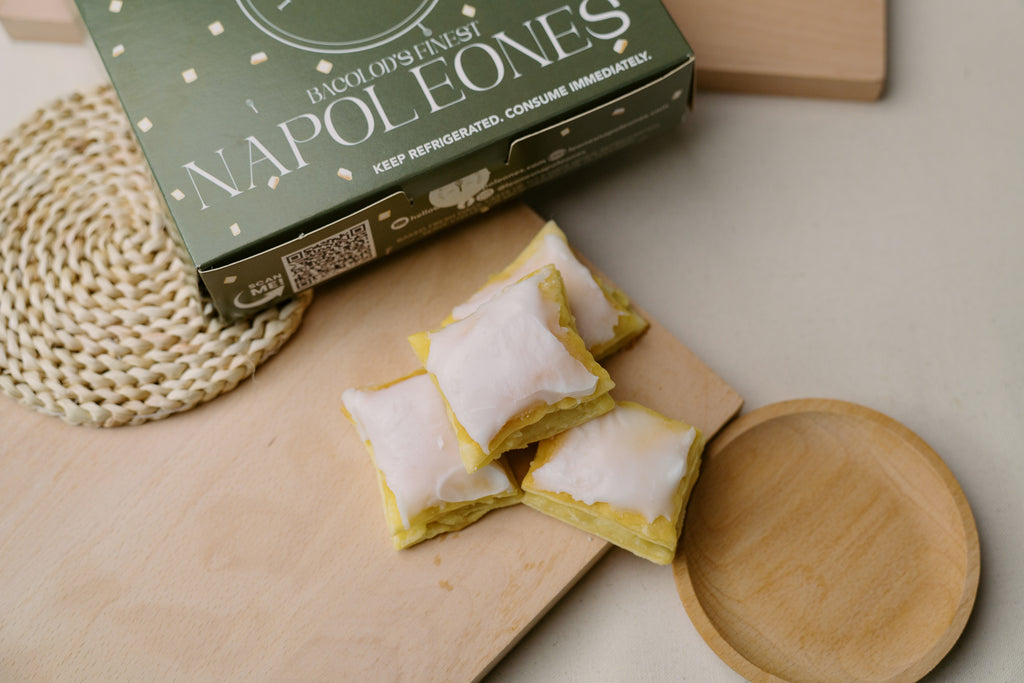 Freshly baked Napoleones arranged in the Premium Dozen Box
