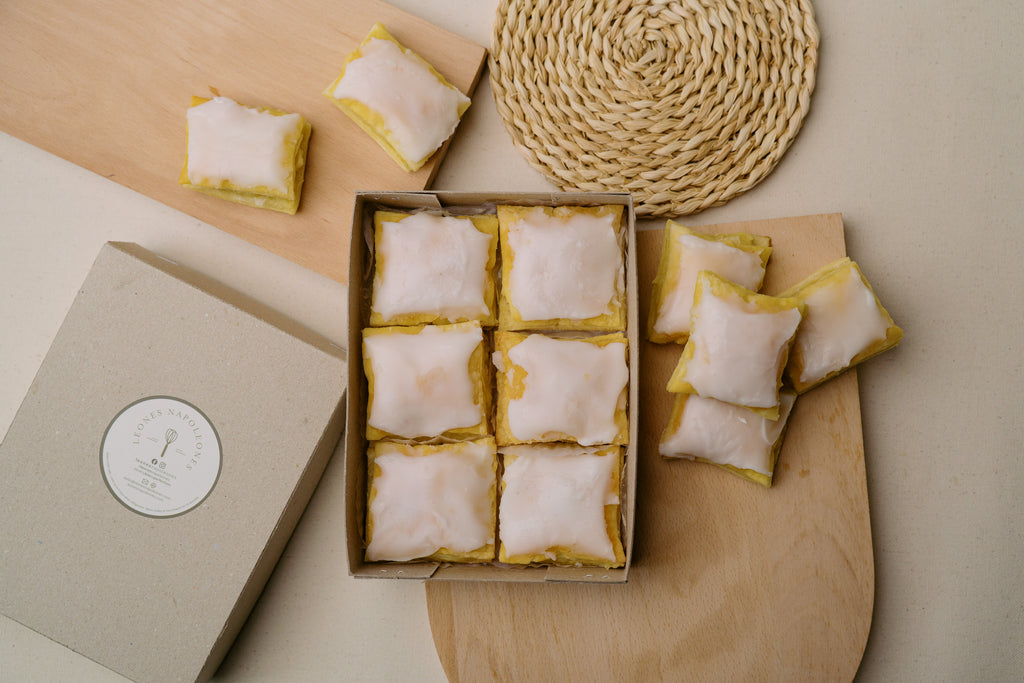 Fresh Bacolod Napoleones pastries in Leones Tasting Box packaging